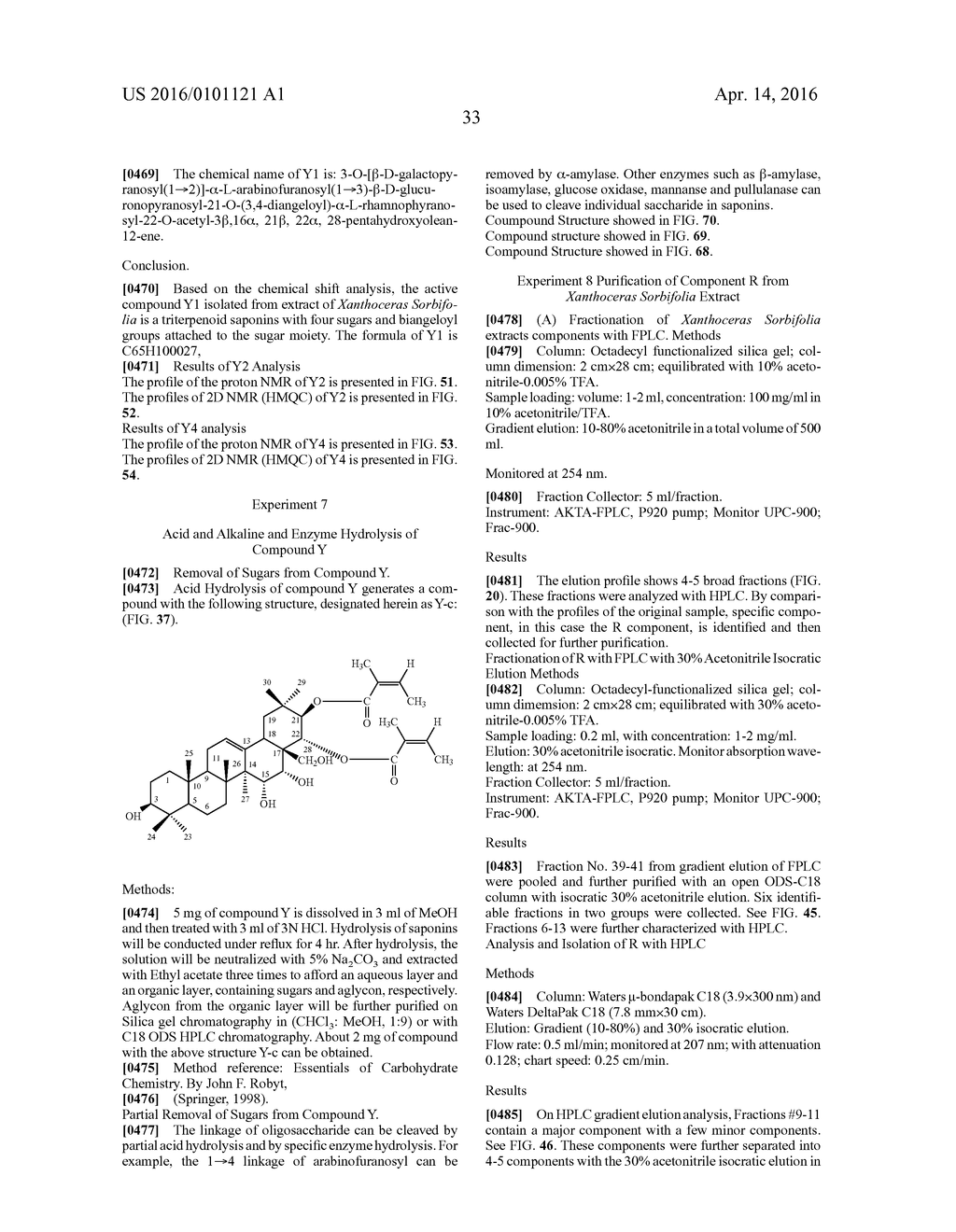 COMPOSITION COMPRISING XANTHOCERAS SORBIFOLIA EXTRACTS, COMPOUNDS ISOLATED     FROM SAME, METHODS FOR PREPARING SAME AND USES THEREOF - diagram, schematic, and image 85