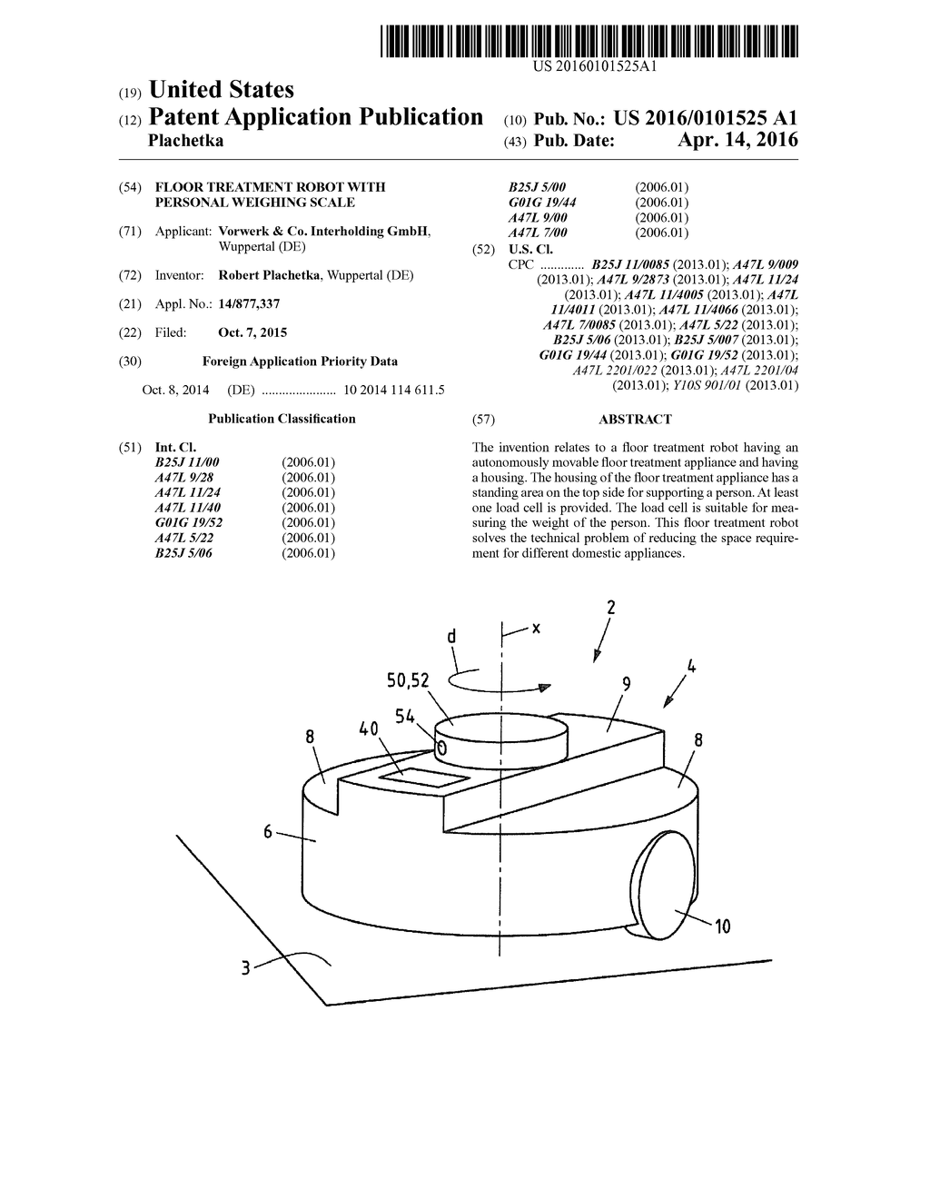 Floor Treatment Robot with Personal Weighing Scale - diagram, schematic, and image 01