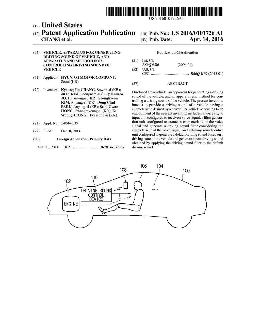 VEHICLE, APPARATUS FOR GENERATING DRIVING SOUND OF VEHICLE, AND APPARATUS     AND METHOD FOR CONTROLLING DRIVING SOUND OF VEHICLE - diagram, schematic, and image 01