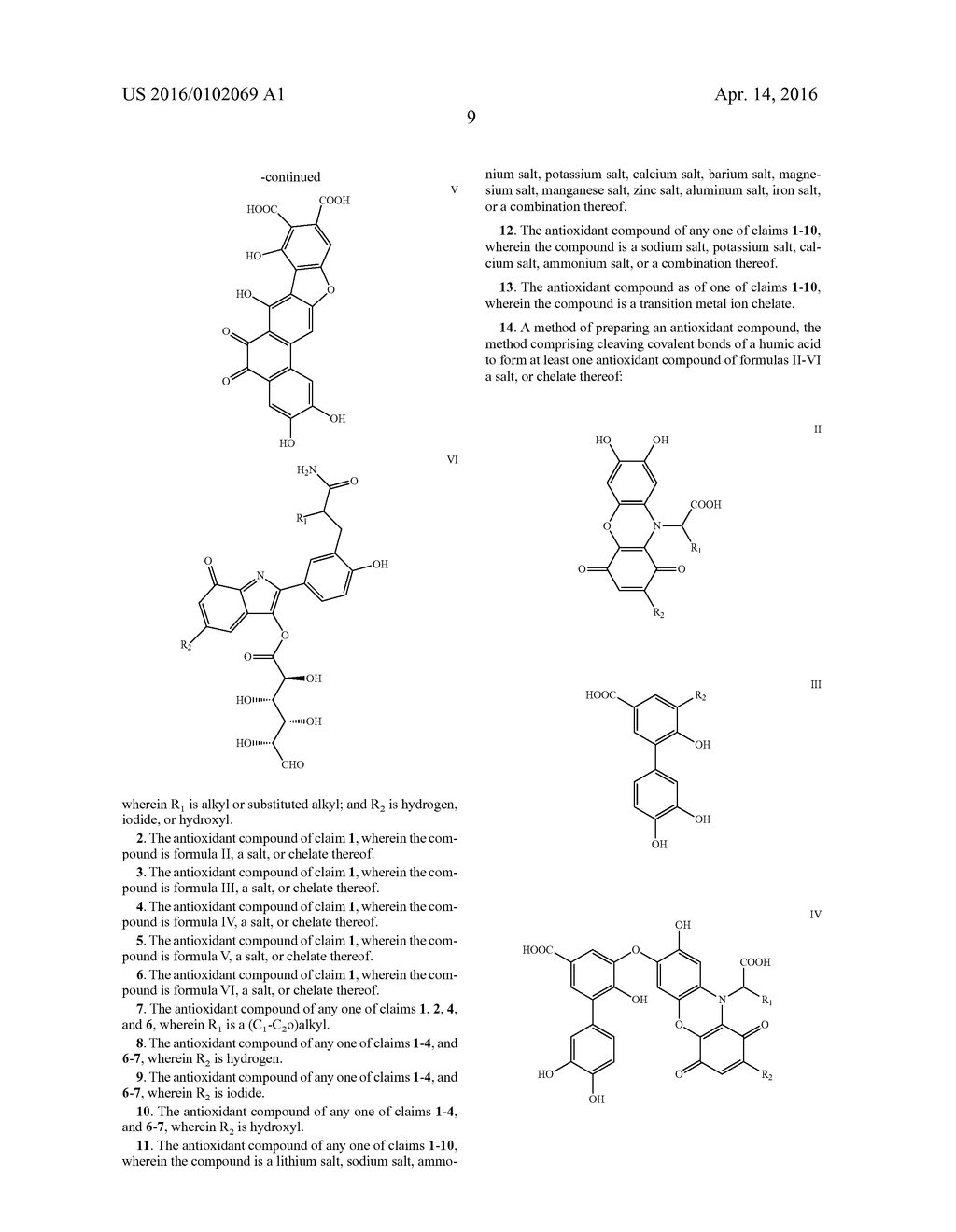 ANTIOXIDANT HUMIC ACID DERIVATIVES AND METHODS OF PREPARATION AND USE - diagram, schematic, and image 10