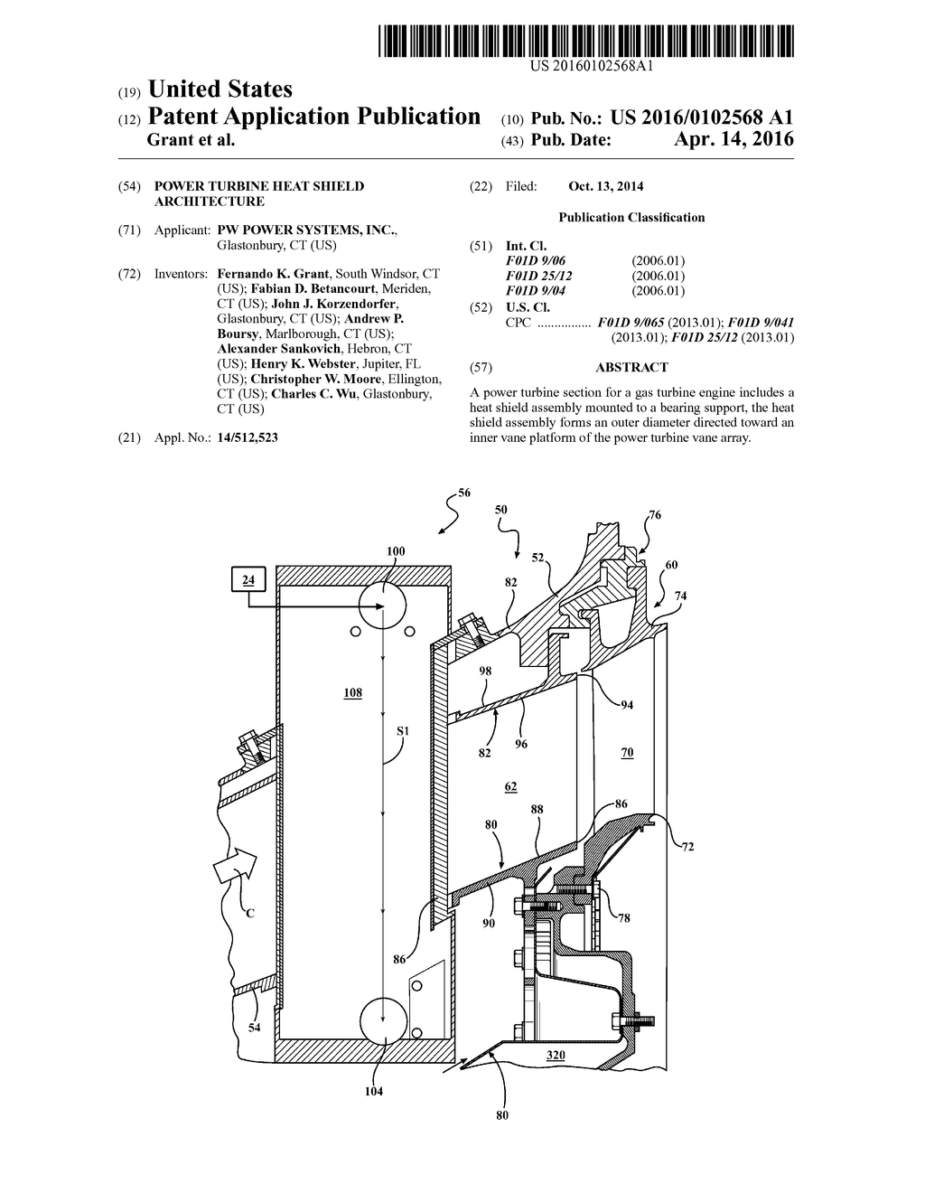 POWER TURBINE HEAT SHIELD ARCHITECTURE - diagram, schematic, and image 01