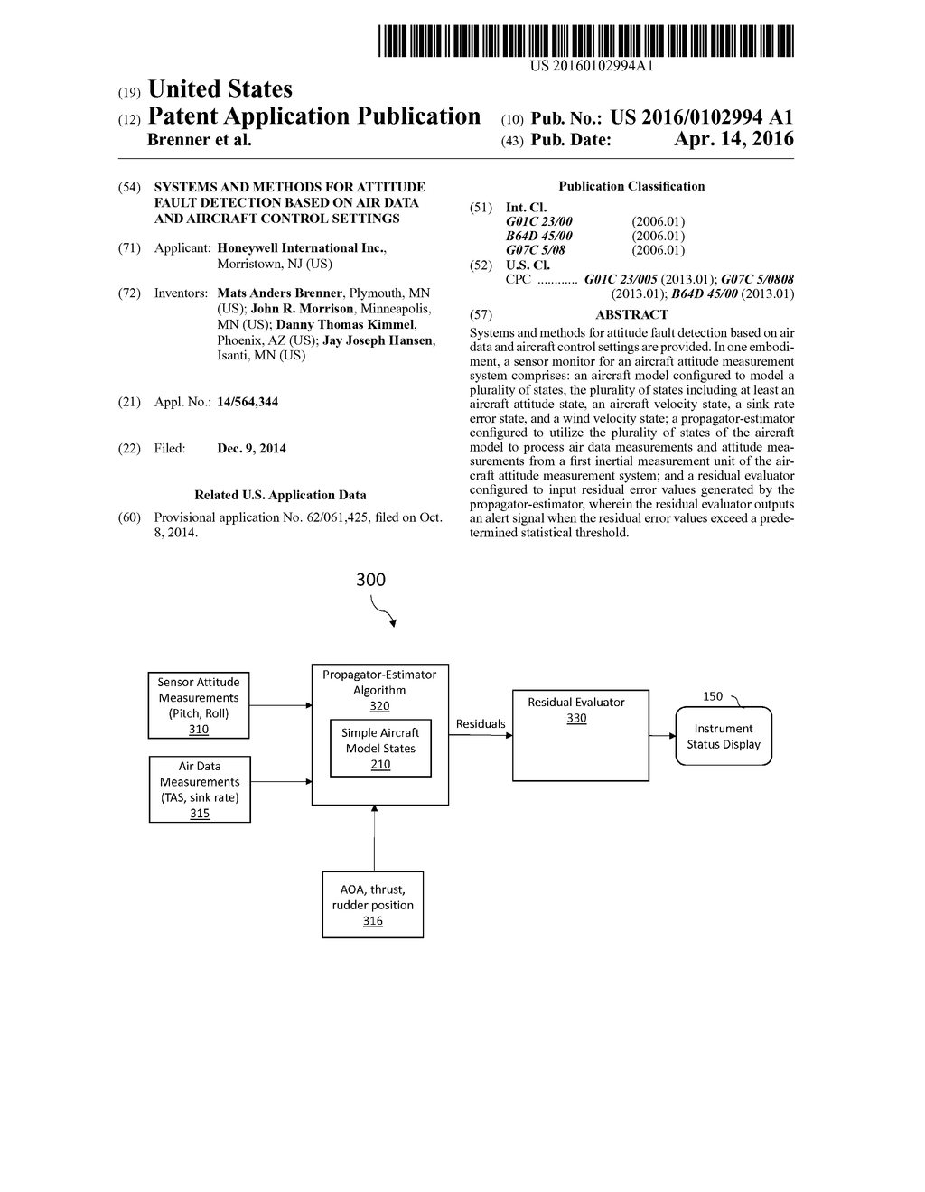 SYSTEMS AND METHODS FOR ATTITUDE FAULT DETECTION BASED ON AIR DATA AND     AIRCRAFT CONTROL SETTINGS - diagram, schematic, and image 01