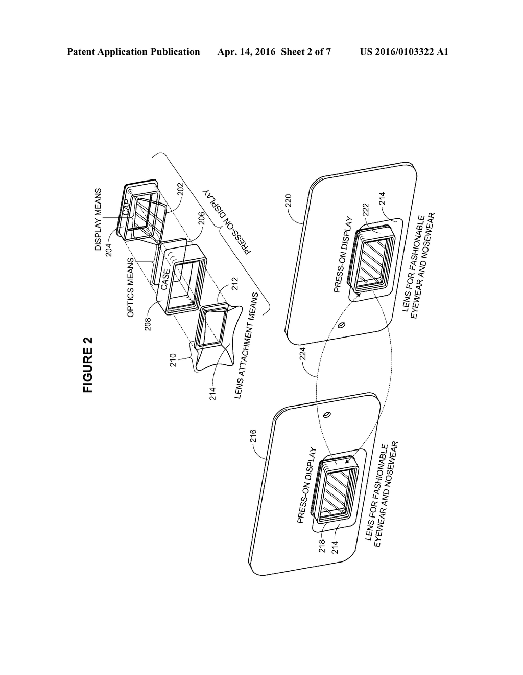 METHOD AND SYSTEM FOR PRESS-ON DISPLAYS FOR FASHIONABLE EYEWEAR AND     NOSEWEAR - diagram, schematic, and image 03