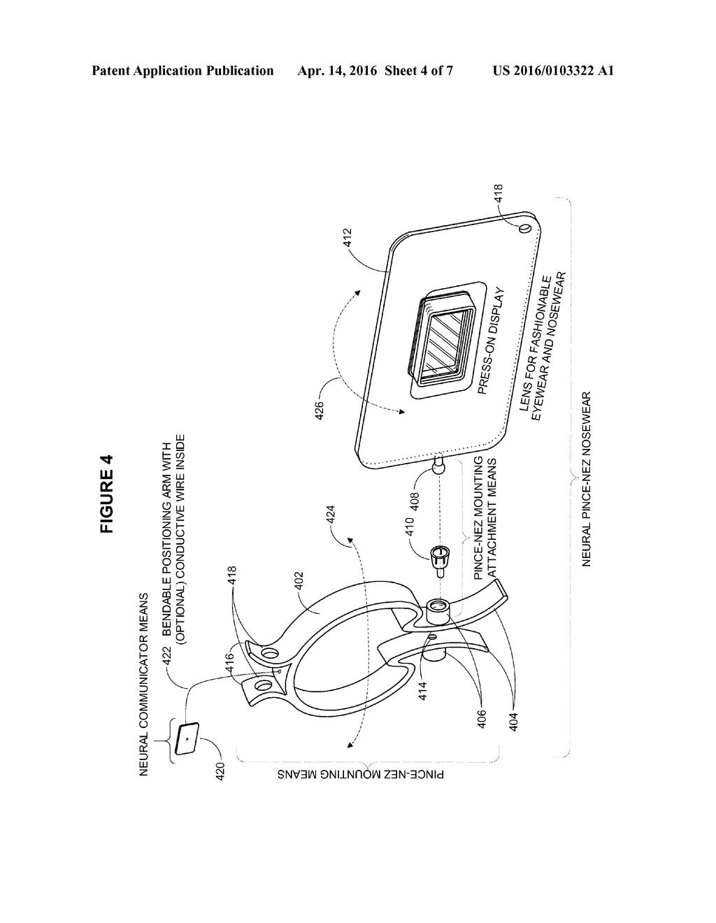 METHOD AND SYSTEM FOR PRESS-ON DISPLAYS FOR FASHIONABLE EYEWEAR AND     NOSEWEAR - diagram, schematic, and image 05