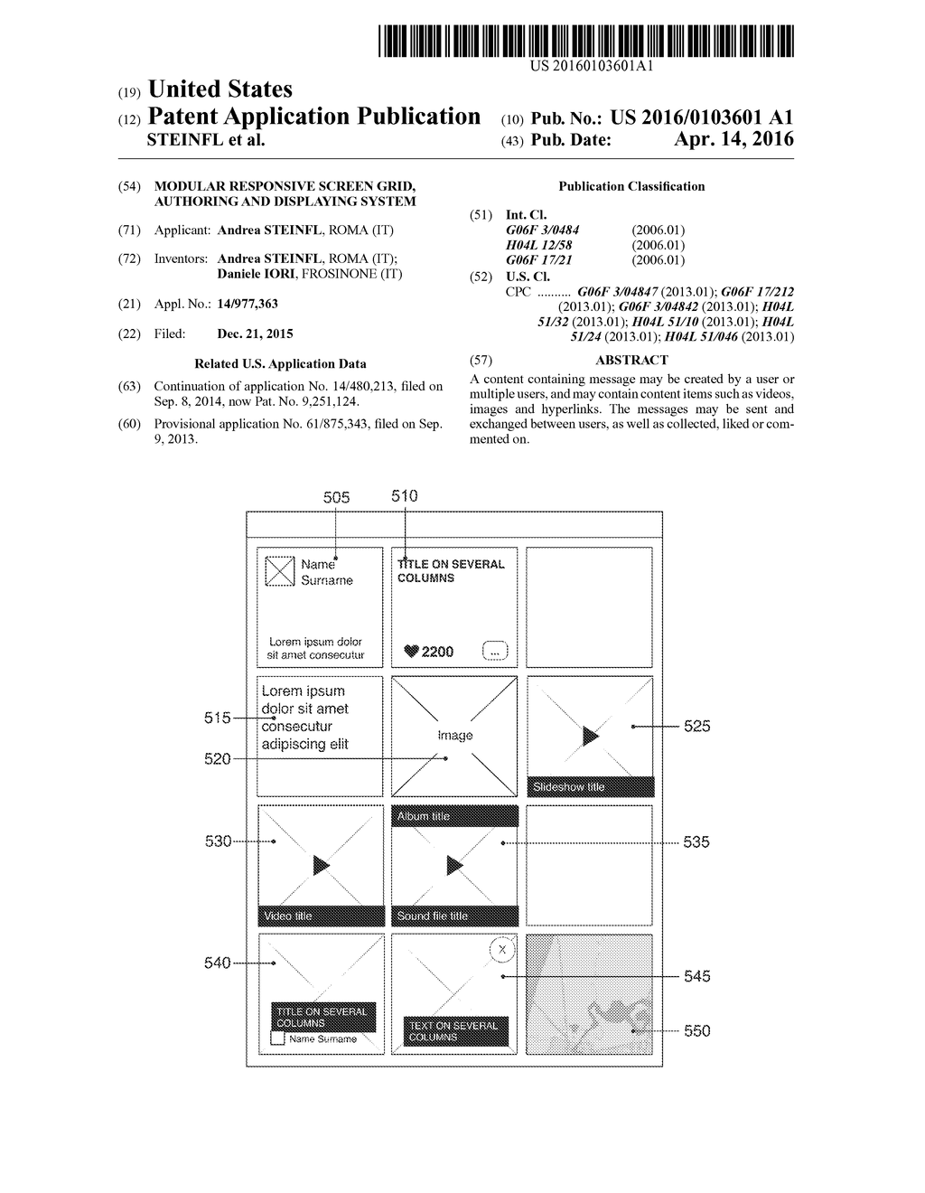 MODULAR RESPONSIVE SCREEN GRID, AUTHORING AND DISPLAYING SYSTEM - diagram, schematic, and image 01