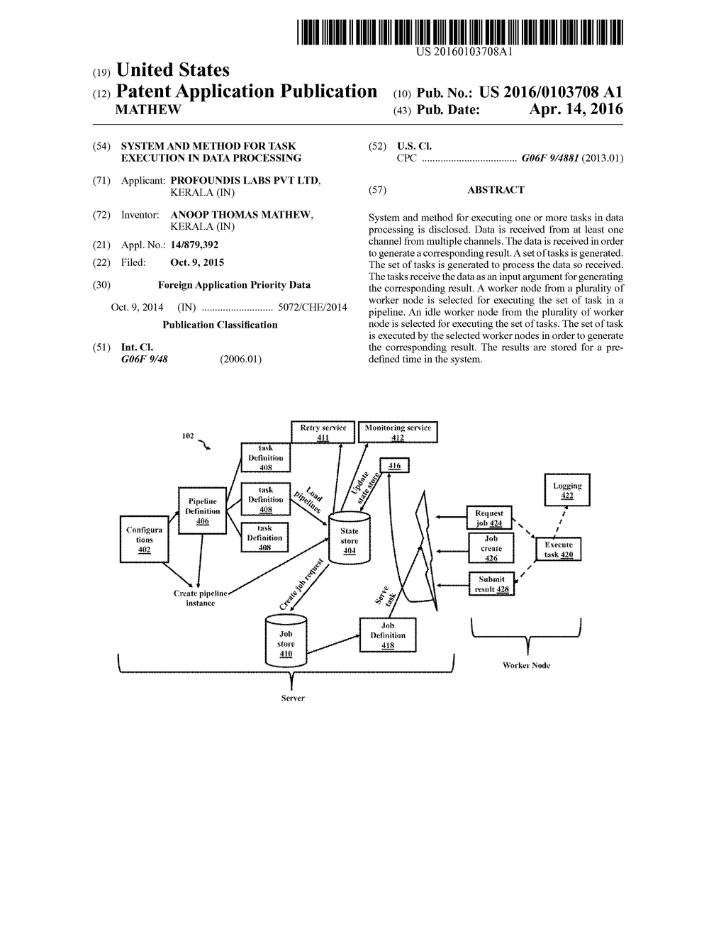 SYSTEM AND METHOD FOR TASK EXECUTION IN DATA PROCESSING - diagram, schematic, and image 01