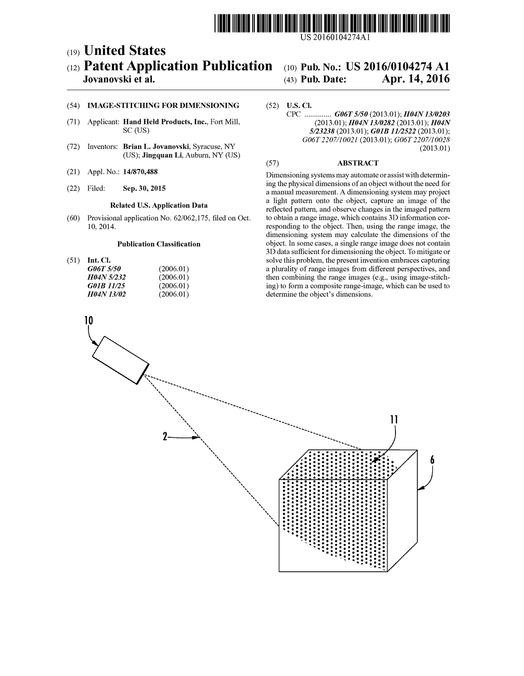 IMAGE-STITCHING FOR DIMENSIONING - diagram, schematic, and image 01