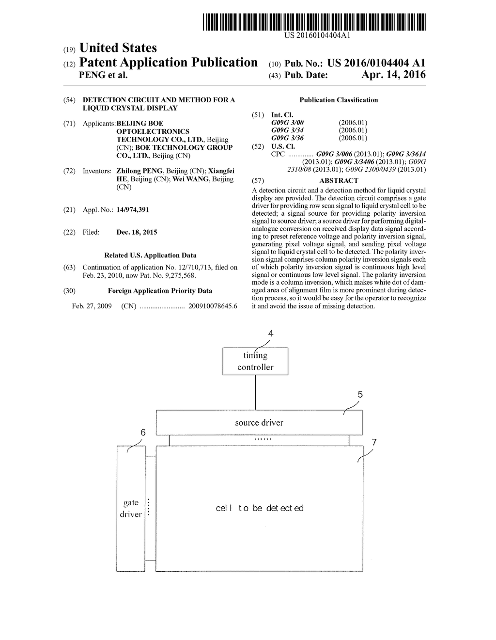 DETECTION CIRCUIT AND METHOD FOR A LIQUID CRYSTAL DISPLAY - diagram, schematic, and image 01