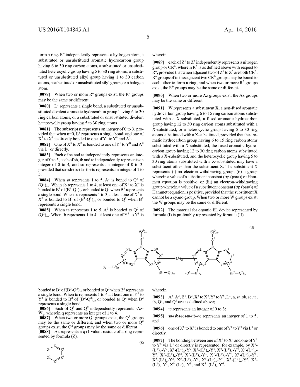 MATERIAL FOR ORGANIC ELECTROLUMINESCENCE DEVICE AND ORGANIC     ELECTROLUMINESCENCE DEVICE - diagram, schematic, and image 07