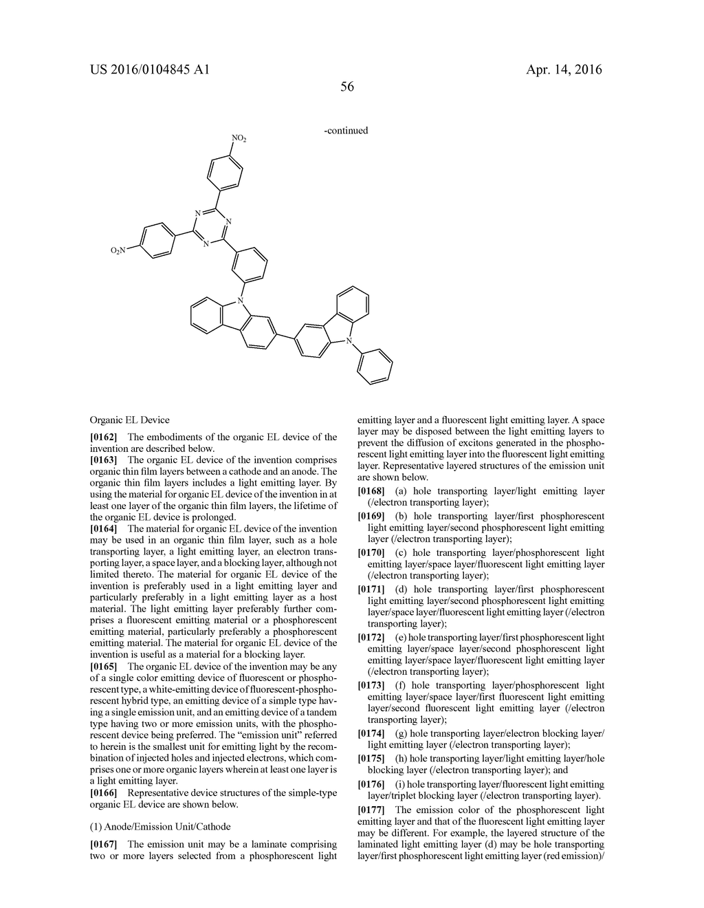 MATERIAL FOR ORGANIC ELECTROLUMINESCENCE DEVICE AND ORGANIC     ELECTROLUMINESCENCE DEVICE - diagram, schematic, and image 58