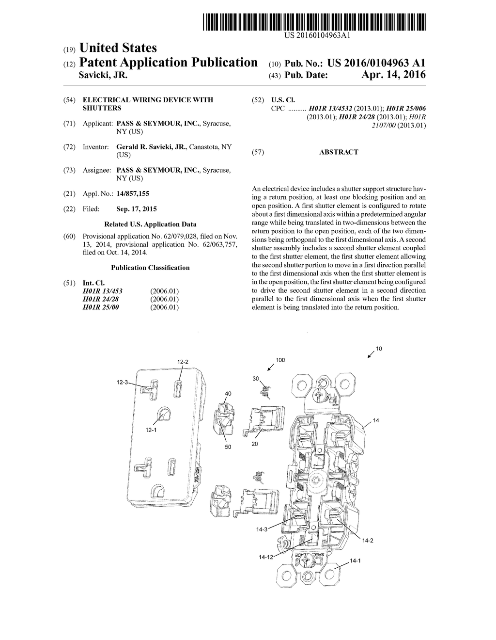 ELECTRICAL WIRING DEVICE WITH SHUTTERS - diagram, schematic, and image 01