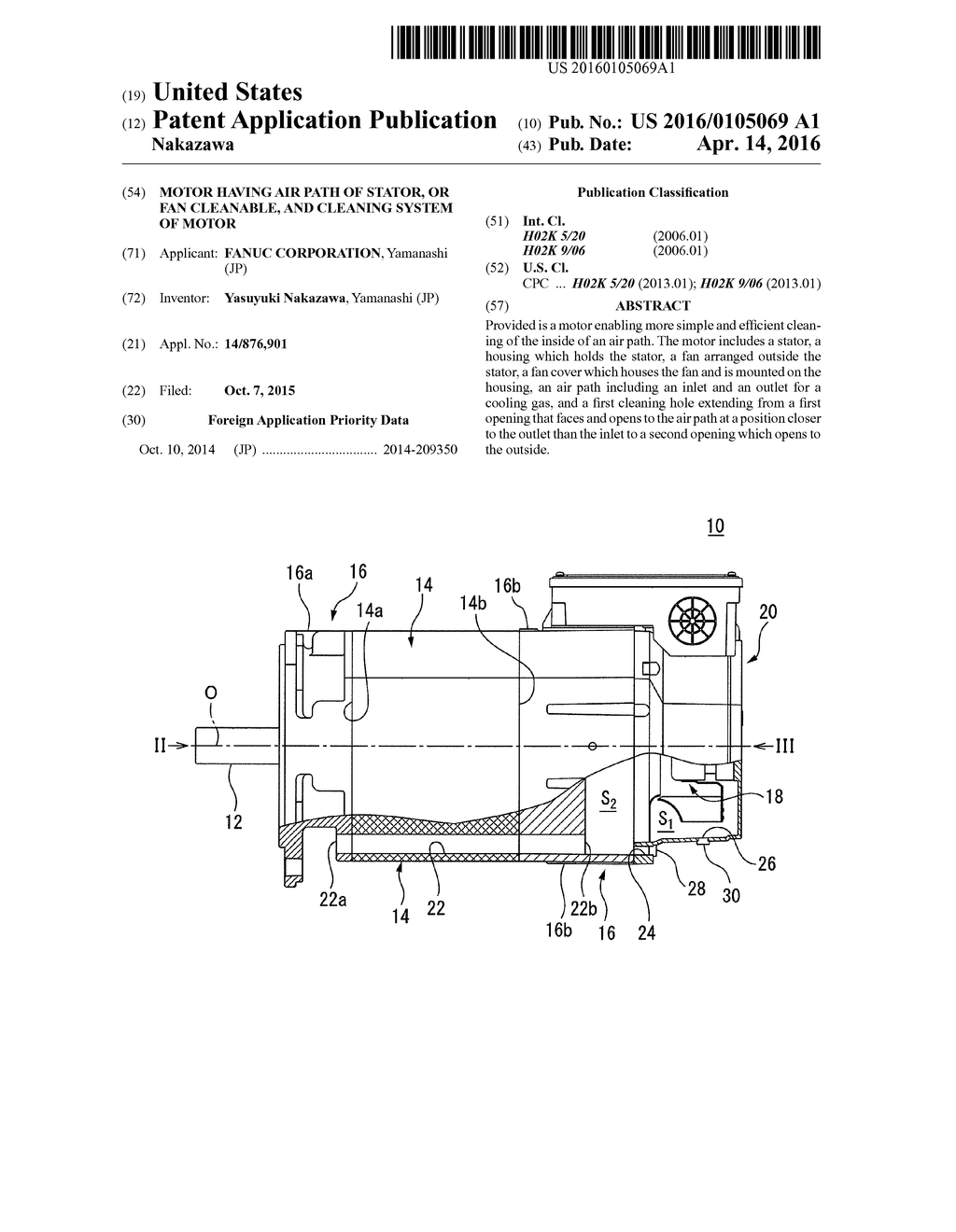 MOTOR HAVING AIR PATH OF STATOR, OR FAN CLEANABLE, AND CLEANING SYSTEM OF     MOTOR - diagram, schematic, and image 01