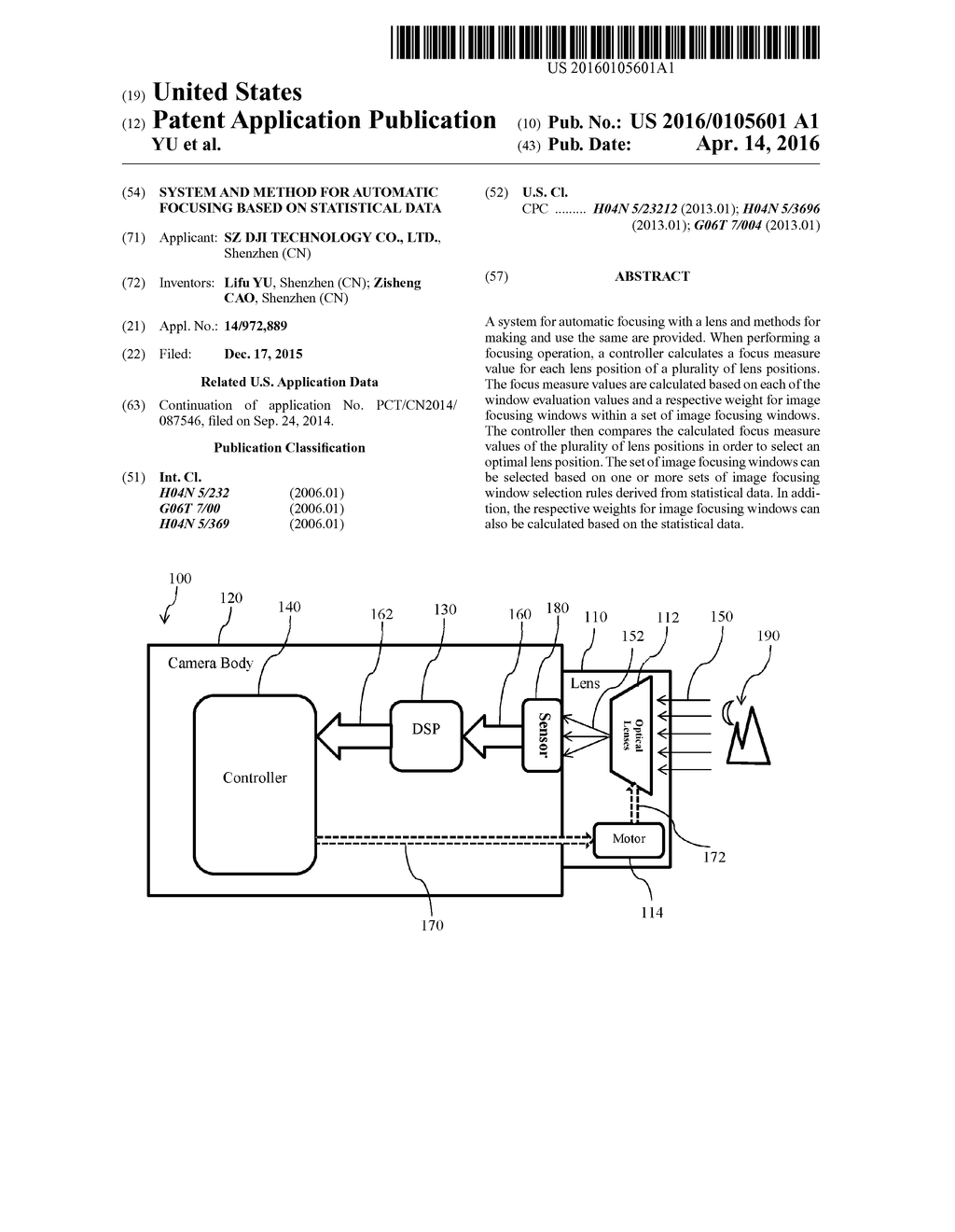 SYSTEM AND METHOD FOR AUTOMATIC FOCUSING BASED ON STATISTICAL DATA - diagram, schematic, and image 01