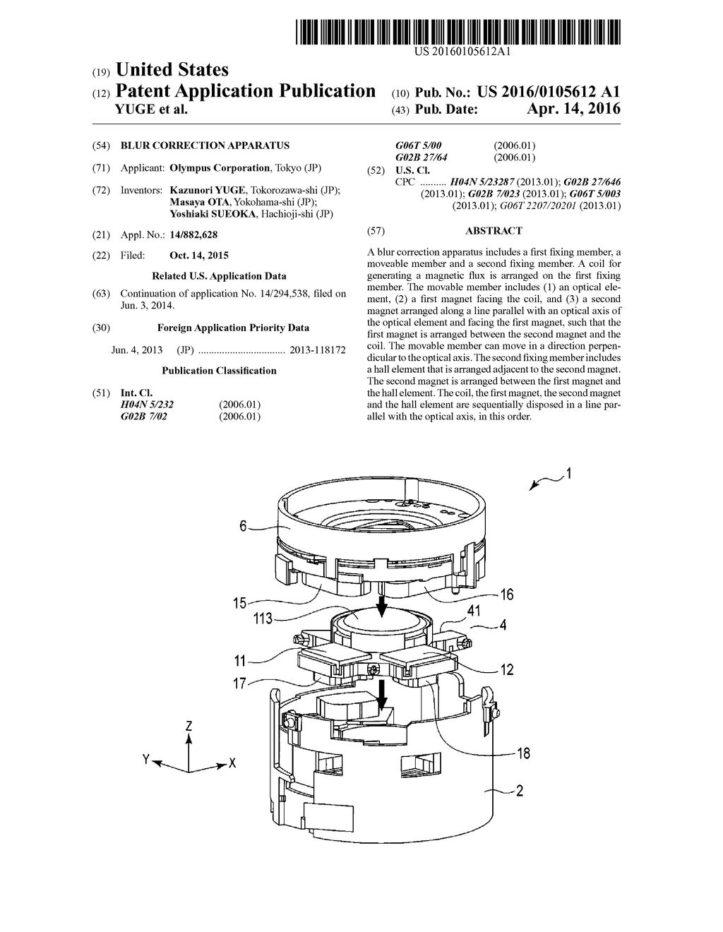 BLUR CORRECTION APPARATUS - diagram, schematic, and image 01