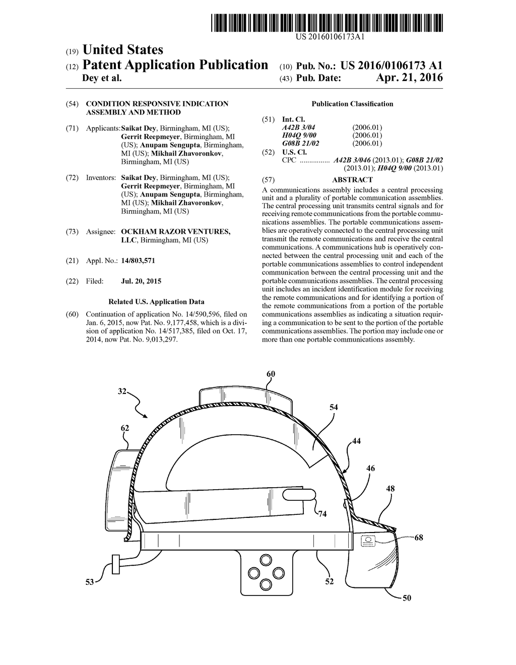 CONDITION RESPONSIVE INDICATION ASSEMBLY AND METHOD - diagram, schematic, and image 01