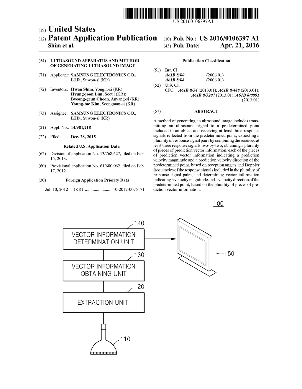 ULTRASOUND APPARATUS AND METHOD OF GENERATING ULTRASOUND IMAGE - diagram, schematic, and image 01