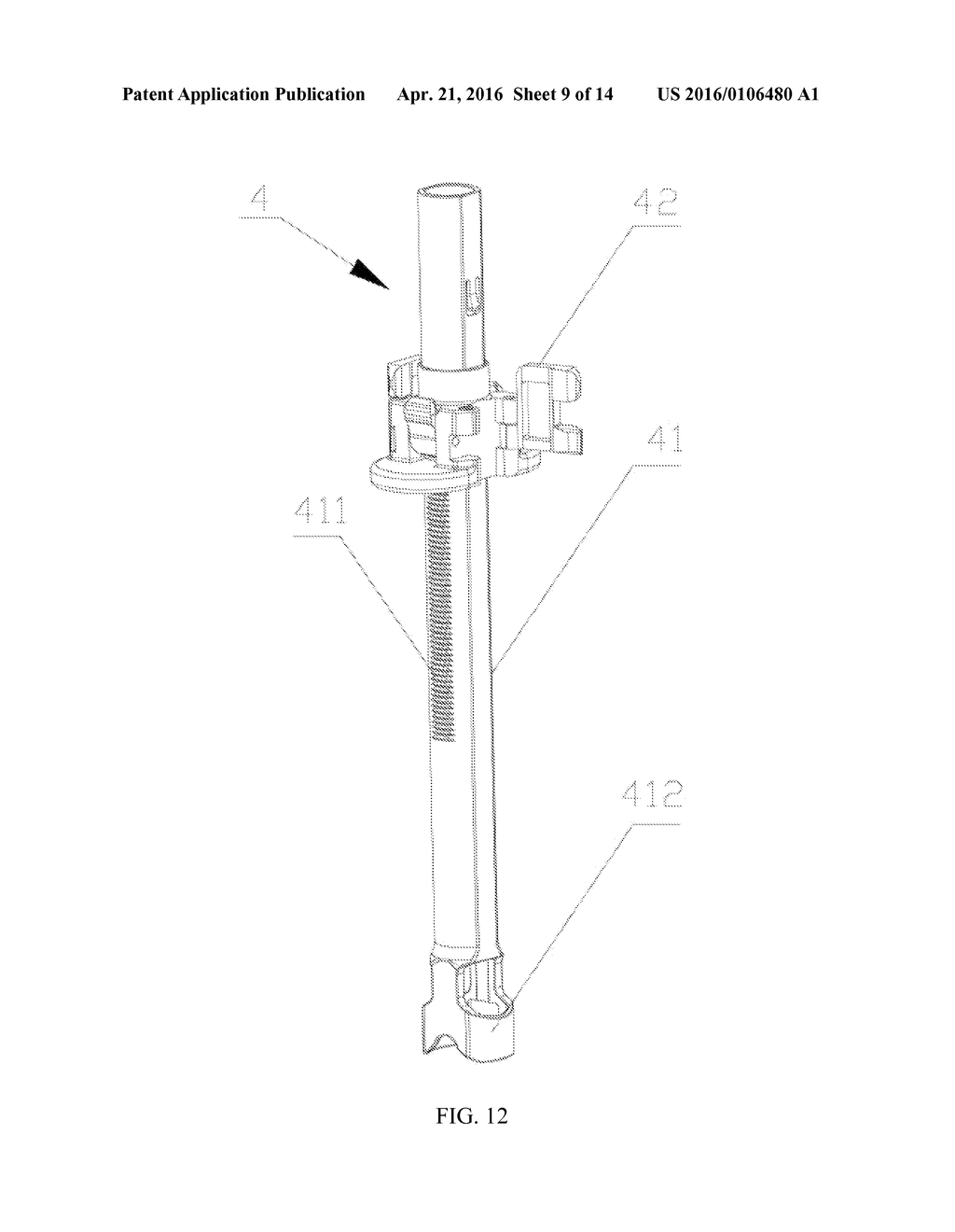 EXTENSION PIECE AT SCREW END OF PEDICLE SCREW, DILATOR AND PUSH ROD RESET     LEVER - diagram, schematic, and image 10