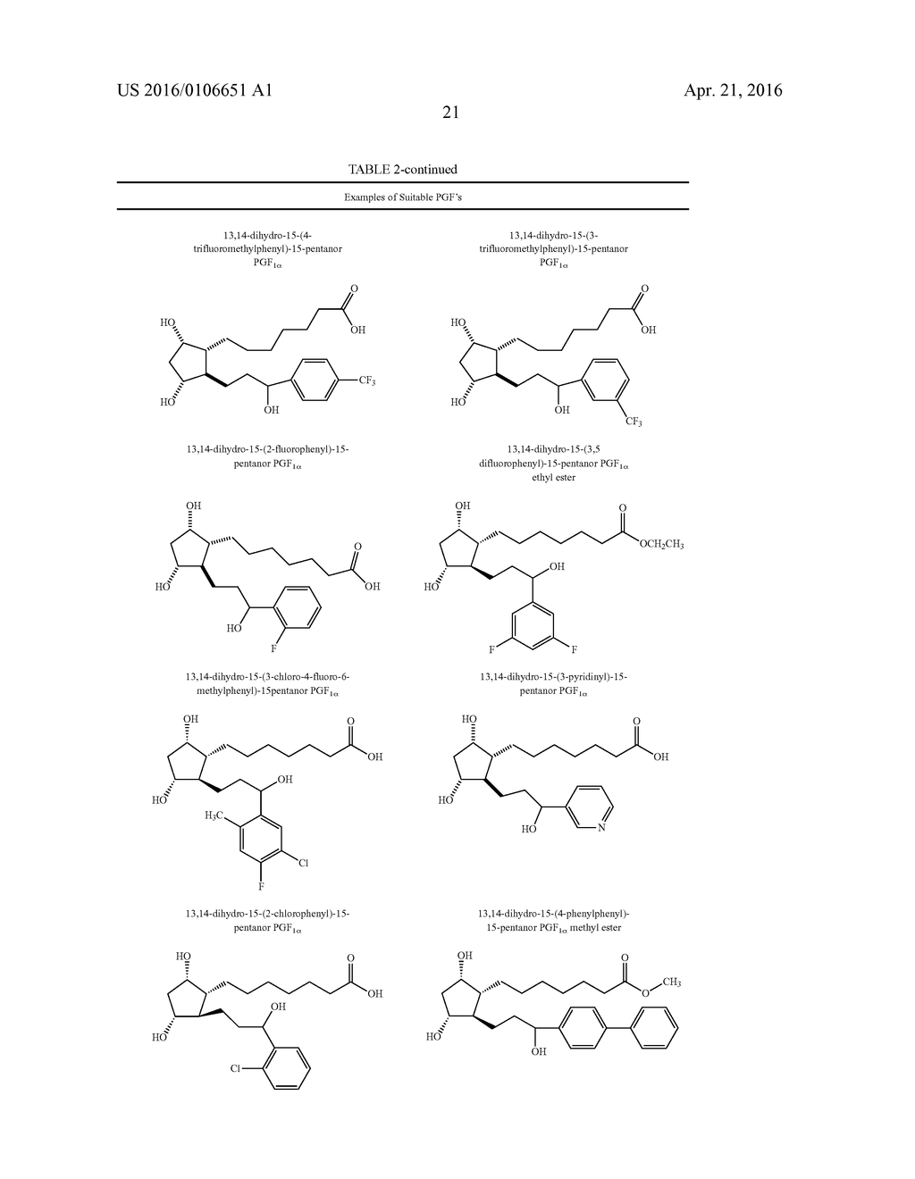 COMPOSITIONS AND METHODS FOR TREATING HAIR LOSS USING NON-NATURALLY     OCCURRING PROSTAGLANDINS - diagram, schematic, and image 22