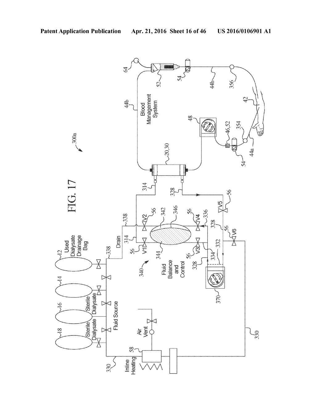 RENAL FAILURE THERAPY MACHINES AND METHODS INCLUDING CONVECTIVE AND     DIFFUSIVE CLEARANCE - diagram, schematic, and image 17