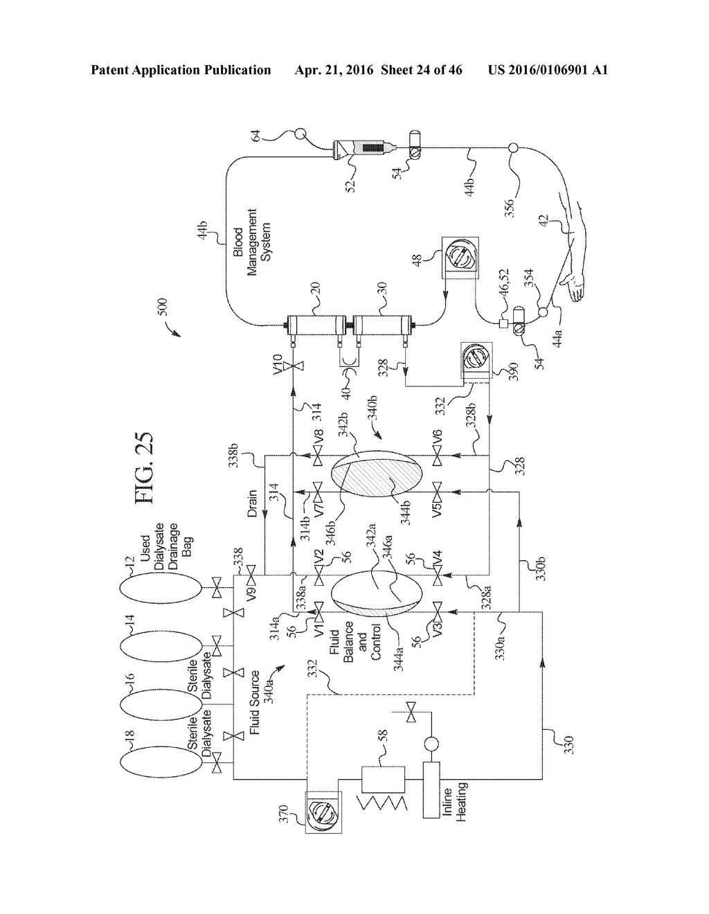 RENAL FAILURE THERAPY MACHINES AND METHODS INCLUDING CONVECTIVE AND     DIFFUSIVE CLEARANCE - diagram, schematic, and image 25