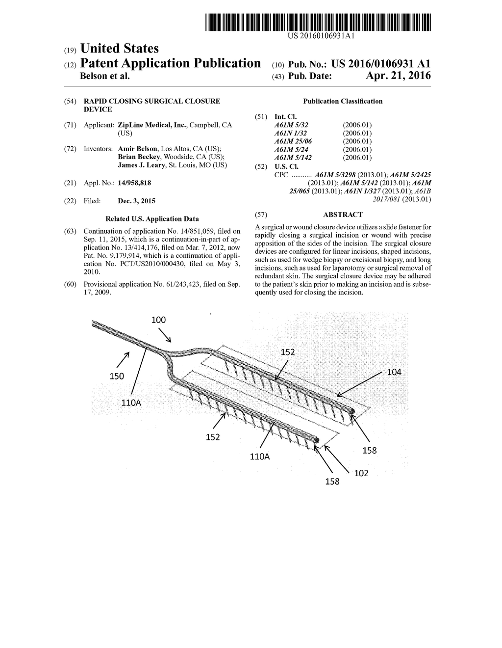 RAPID CLOSING SURGICAL CLOSURE DEVICE - diagram, schematic, and image 01