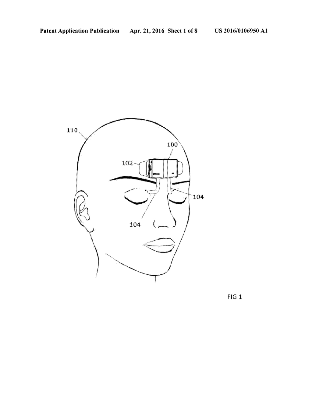 FOREHEAD-WEARABLE LIGHT STIMULATOR HAVING ONE OR MORE LIGHT PIPES - diagram, schematic, and image 02