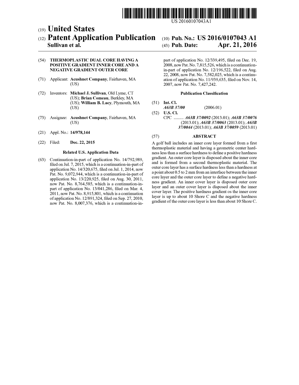 THERMOPLASTIC DUAL CORE HAVING A POSITIVE GRADIENT INNER CORE AND A     NEGATIVE GRADIENT OUTER CORE - diagram, schematic, and image 01