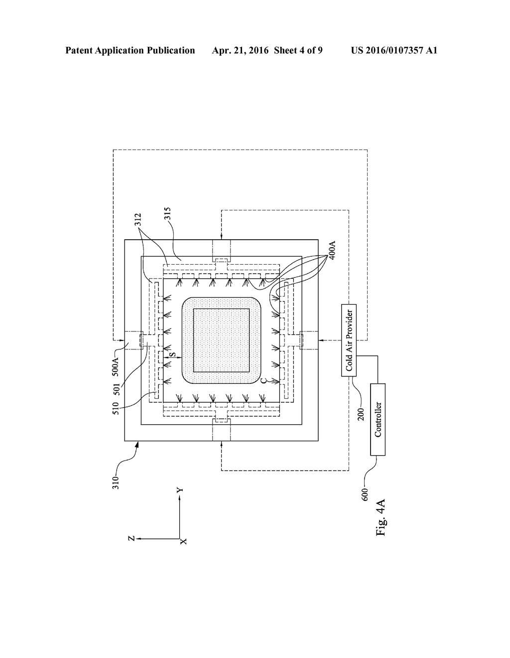 MOLDING SYSTEM AND METHOD FOR DIRECTLY GAS-COOLING A MOLDING OBJECT - diagram, schematic, and image 05