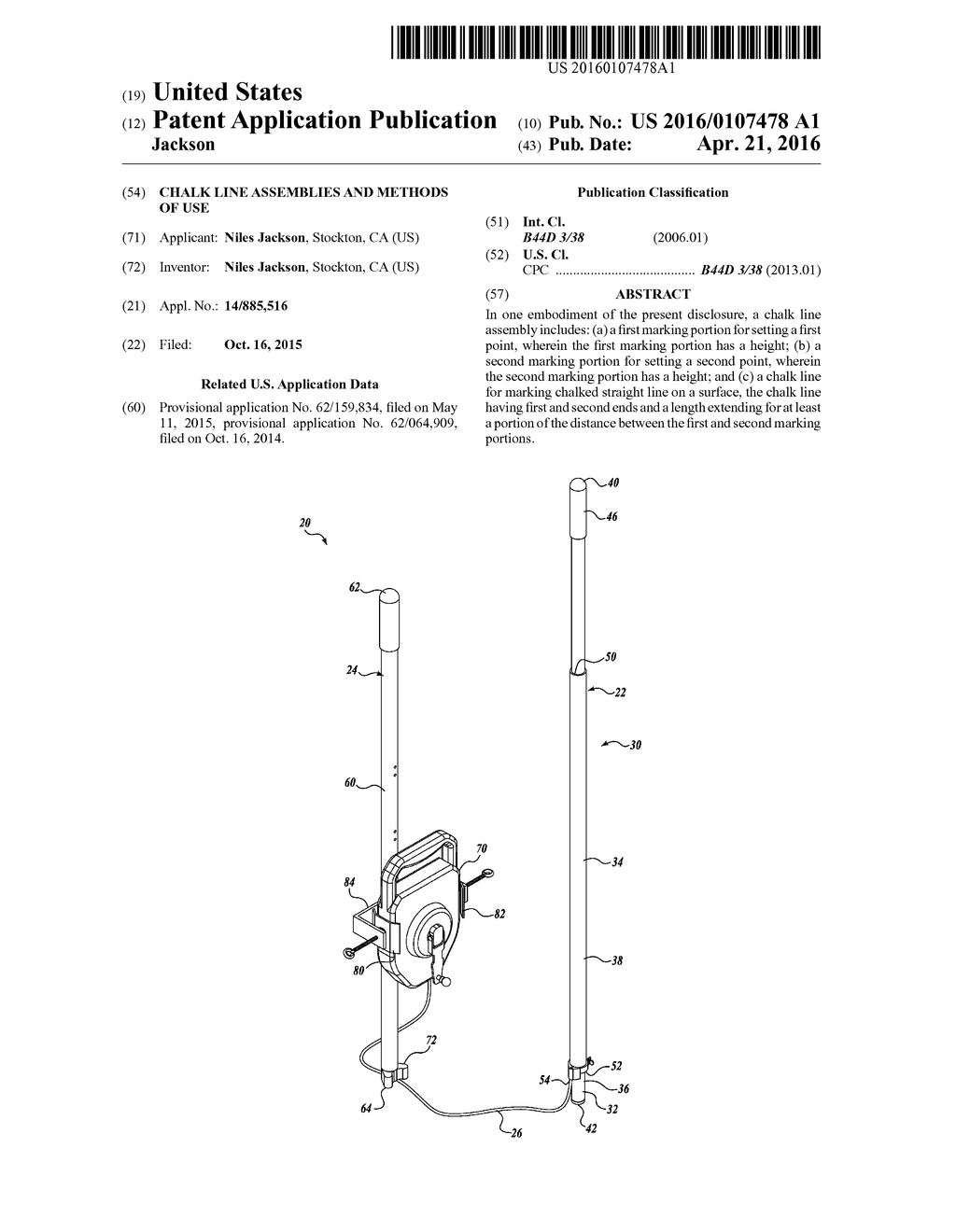 CHALK LINE ASSEMBLIES AND METHODS OF USE - diagram, schematic, and image 01