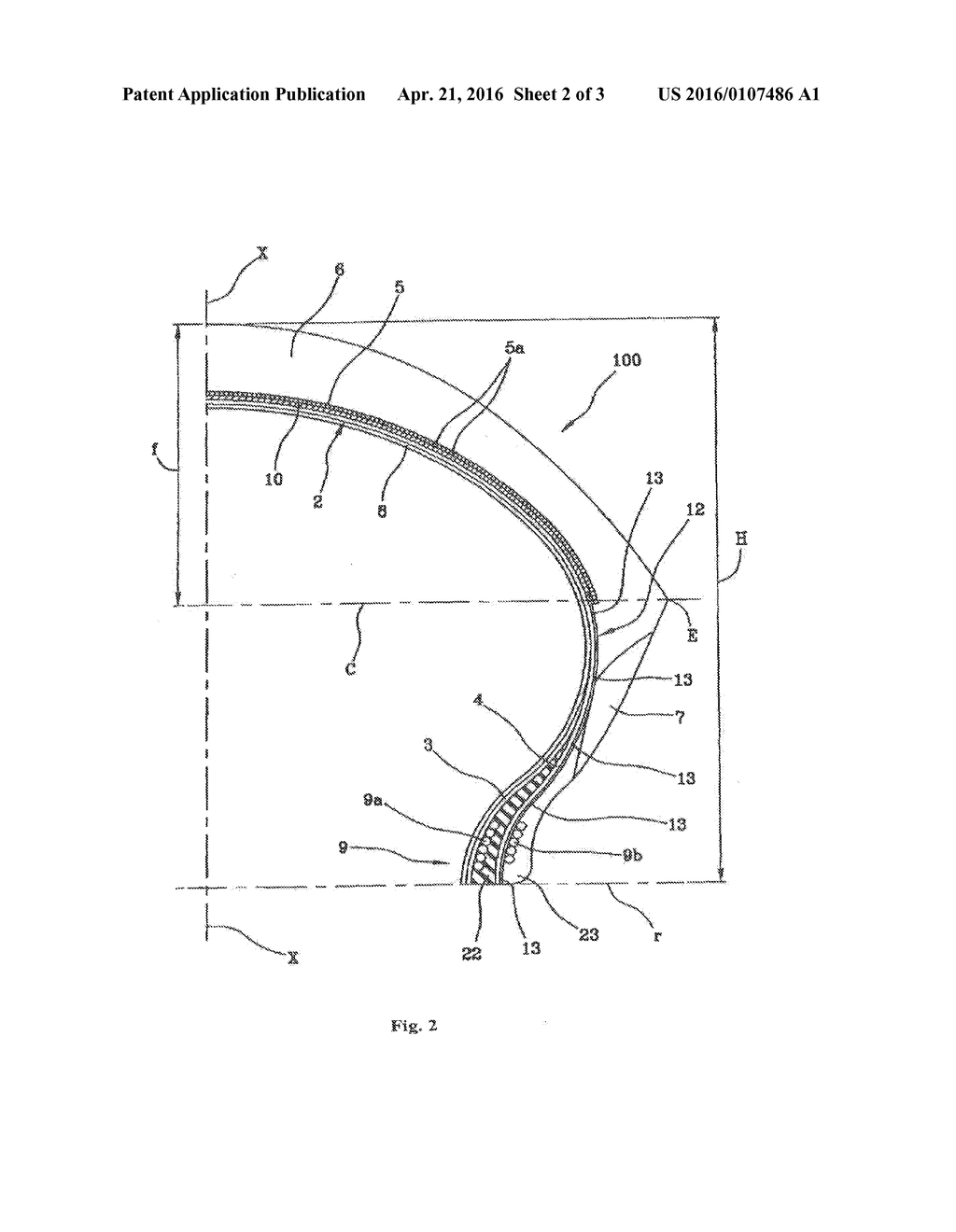 TYRE FOR A MOTOR VEHICLE AND METHOD FOR CONTROLLING A MOTOR VEHICLE DURING     A MANOEUVRE TO CHANGE DIRECTION AND/OR SPEED - diagram, schematic, and image 03