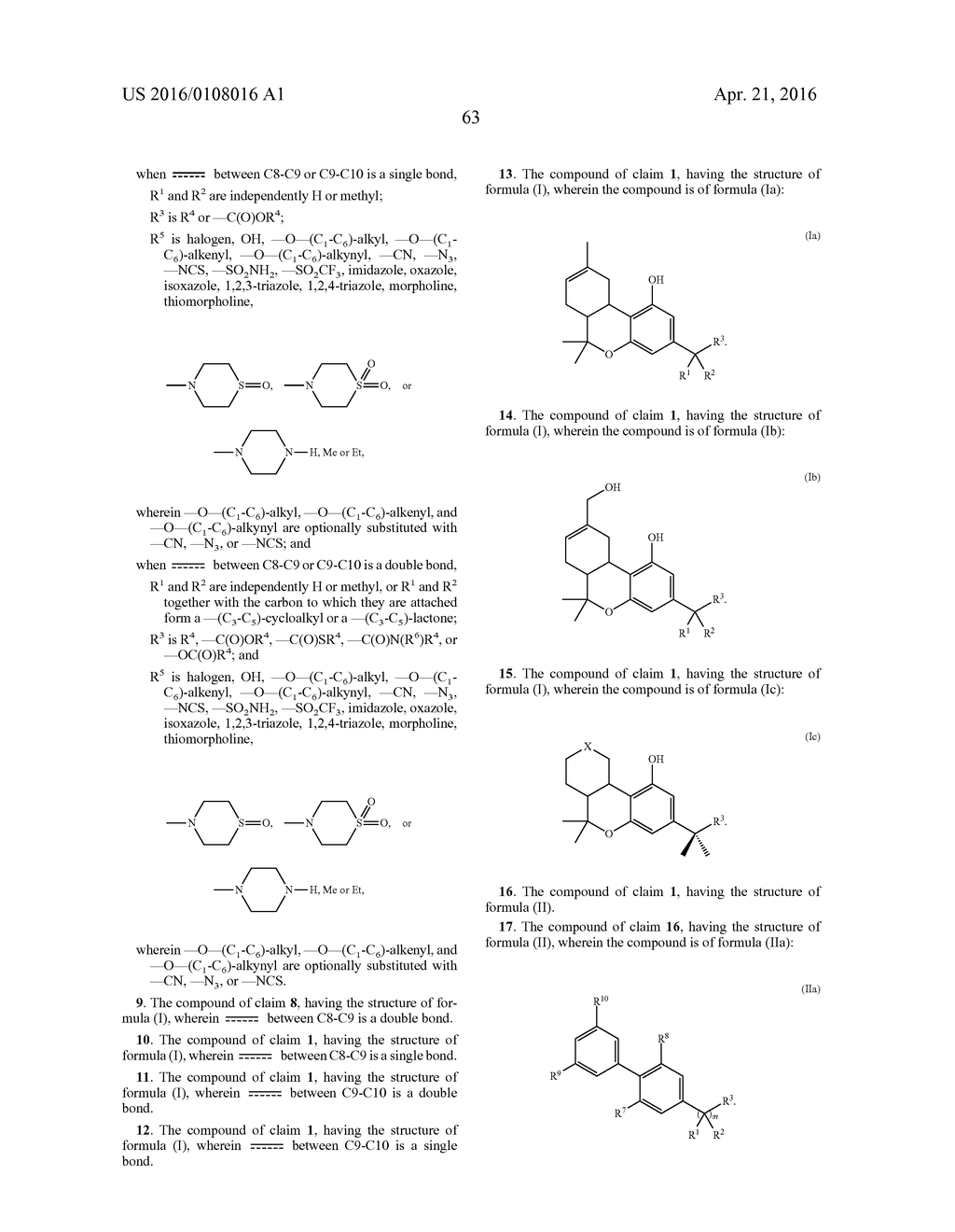 Novel Cannabinergic Compounds and Uses Thereof - diagram, schematic, and image 66