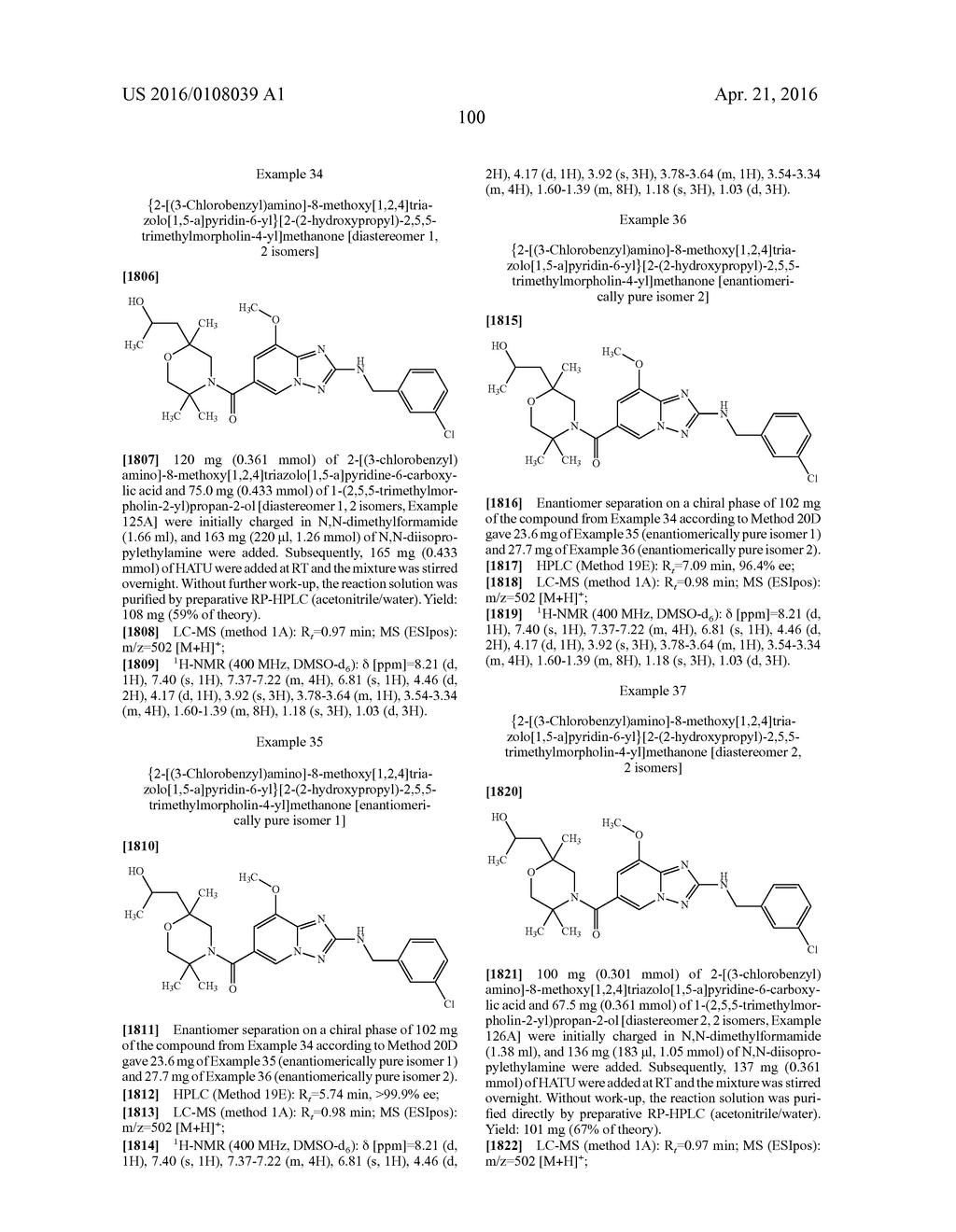 TRIAZOLOPYRIDINES AS THROMBIN INHIBITORS FOR THE TREATMENT OF     THROMBOEMBOLIC DISEASES - diagram, schematic, and image 101