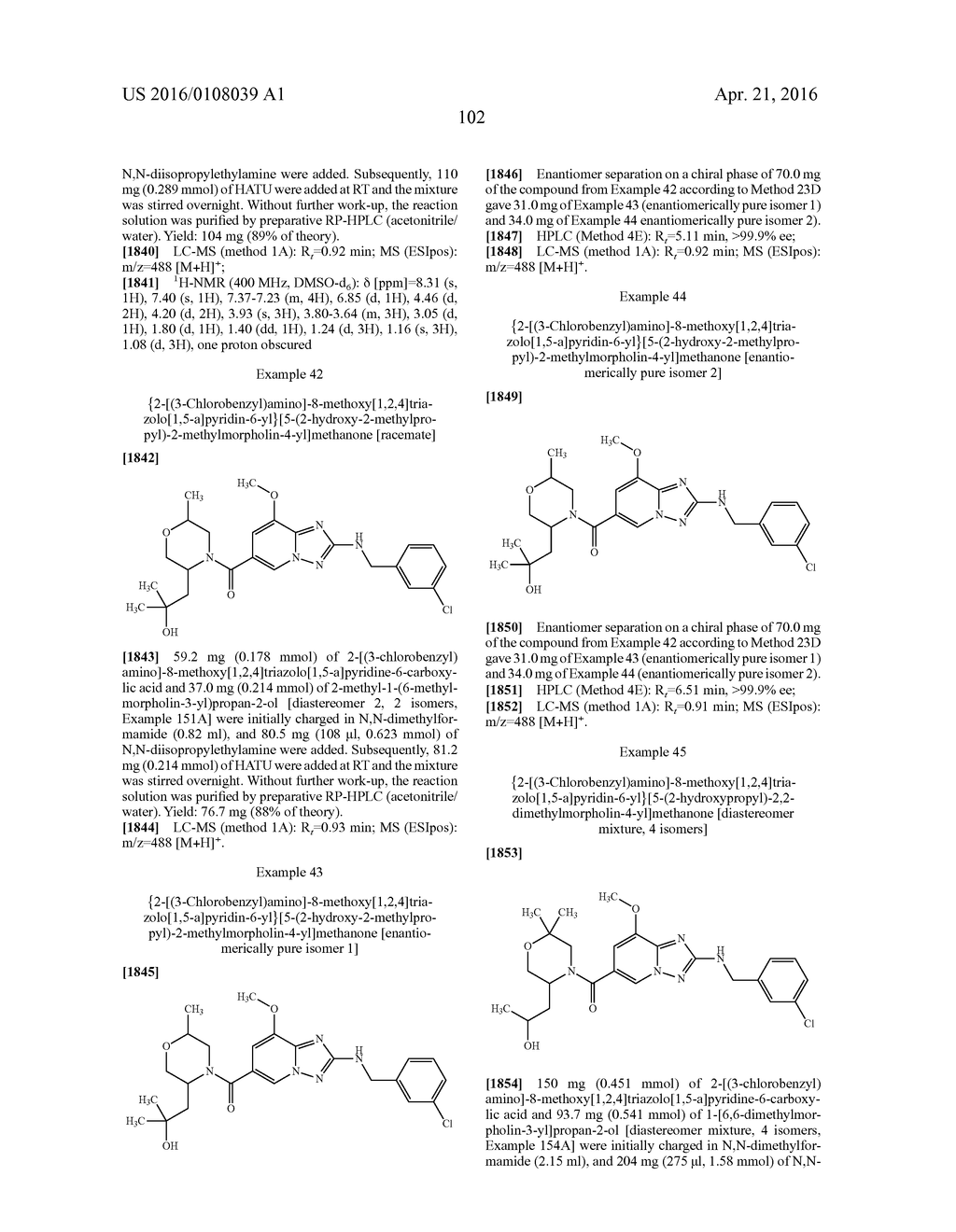 TRIAZOLOPYRIDINES AS THROMBIN INHIBITORS FOR THE TREATMENT OF     THROMBOEMBOLIC DISEASES - diagram, schematic, and image 103