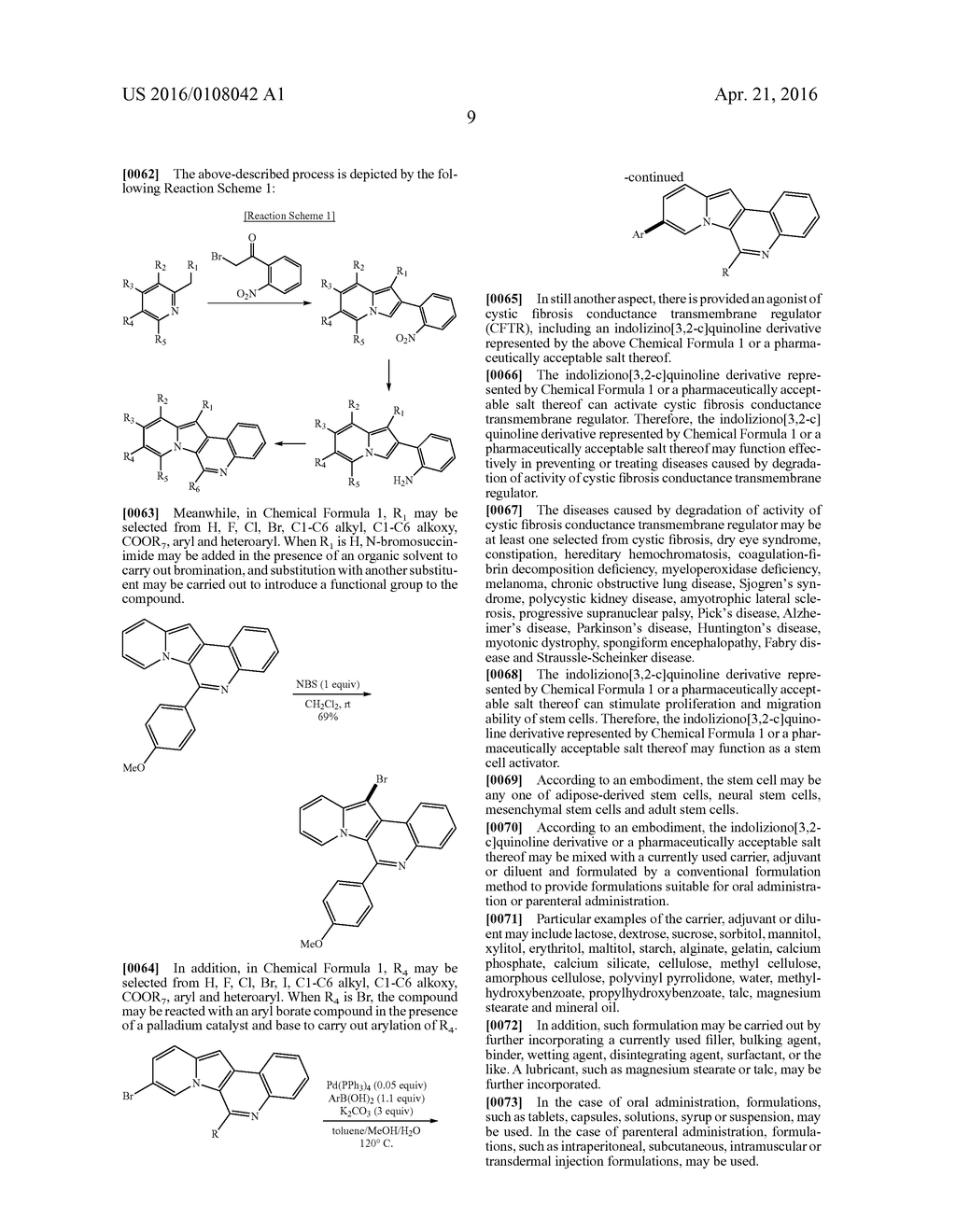 INDOLIZINO[3,2-c]QUINOLINE DERIVATIVES, PHARMACEUTICALLY ACCEPTABLE SALT     THEREOF, PREPARATION METHOD THEREOF AND PHARMACEUTICAL COMPOSITION FOR     TREATMENT OF CYSTIC FIBROSIS CONTAINING THE SAME AS ACTIVE INGREDIENT - diagram, schematic, and image 14