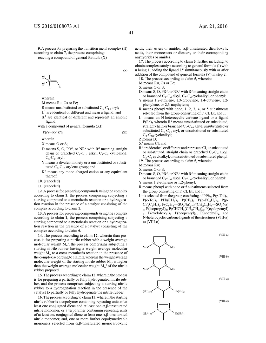 NOVEL TRANSITION METAL COMPLEXES, THEIR PREPARATION AND USE - diagram, schematic, and image 46