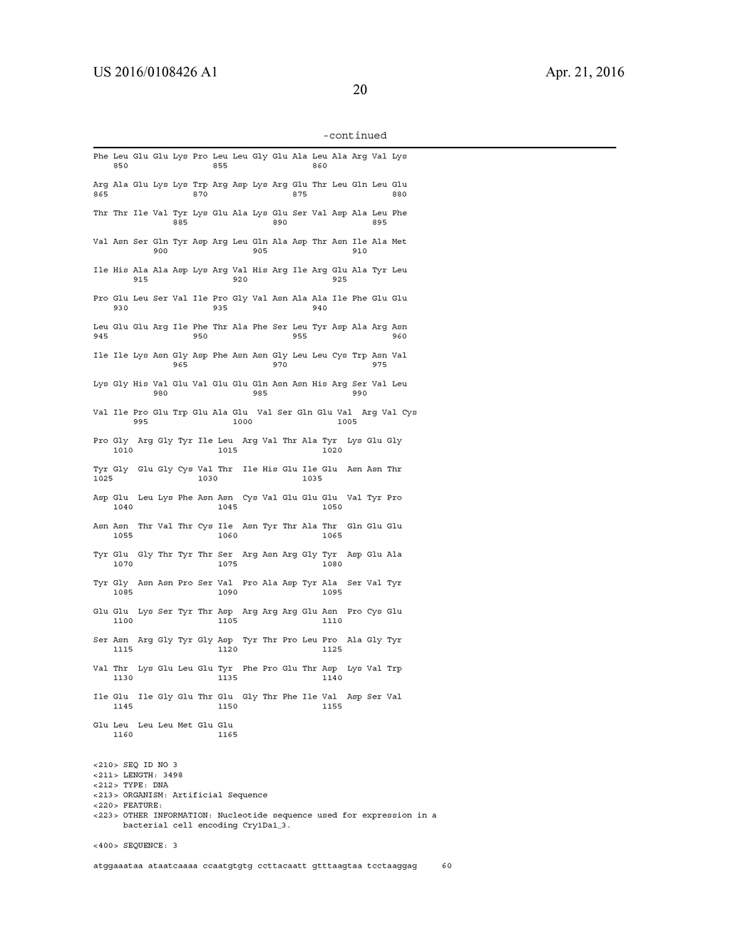 Lepidopteran-Active Cry1Da1 Amino Acid Sequence Variant Proteins - diagram, schematic, and image 22