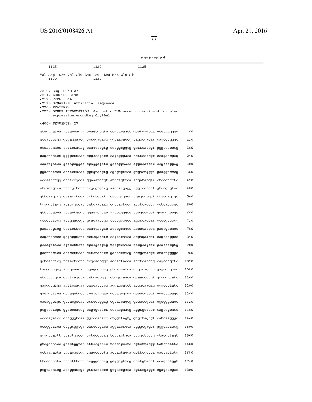 Lepidopteran-Active Cry1Da1 Amino Acid Sequence Variant Proteins - diagram, schematic, and image 79