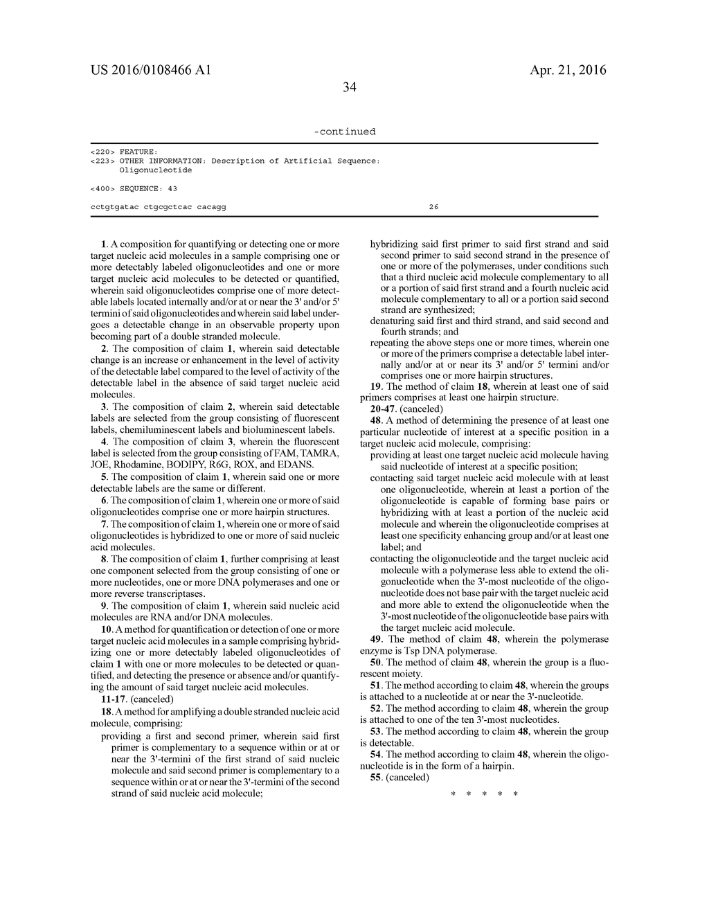 PRIMERS AND METHODS FOR THE DETECTION AND DISCRIMINATION OF NUCLEIC ACIDS - diagram, schematic, and image 55