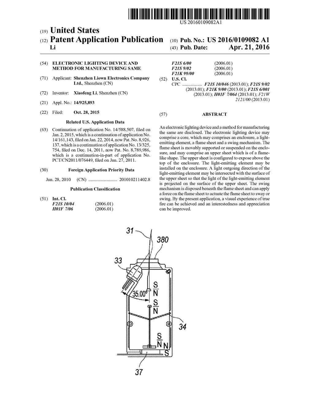 ELECTRONIC LIGHTING DEVICE AND METHOD FOR MANUFACTURING SAME - diagram, schematic, and image 01