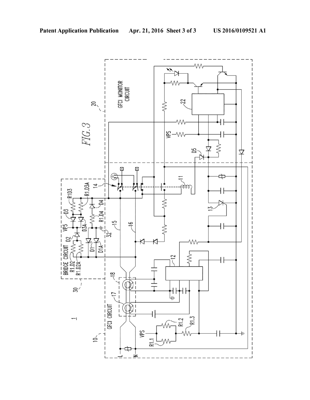 SELF-TESTING GROUND FAULT CIRCUIT INTERRUPTER - diagram, schematic, and image 04