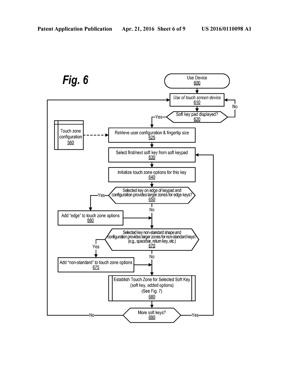 Touch Zones on a Soft Keyboard - diagram, schematic, and image 07