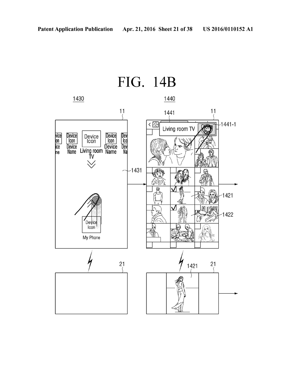 METHOD FOR SHARING SCREEN BETWEEN DEVICES AND DEVICE USING THE SAME - diagram, schematic, and image 22