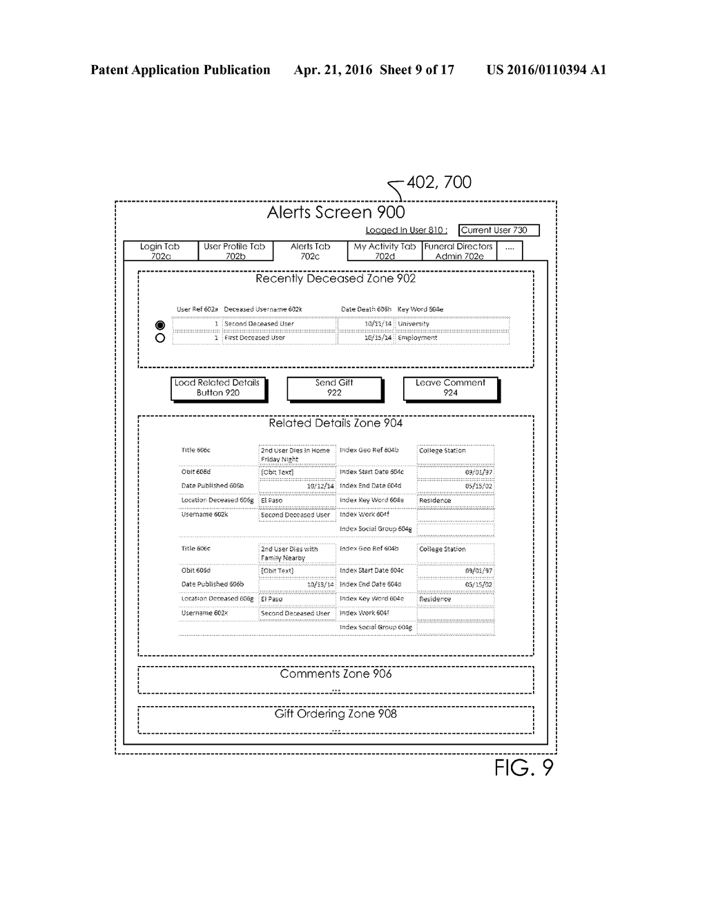 Obituary Alerting System and Method of Use - diagram, schematic, and image 10