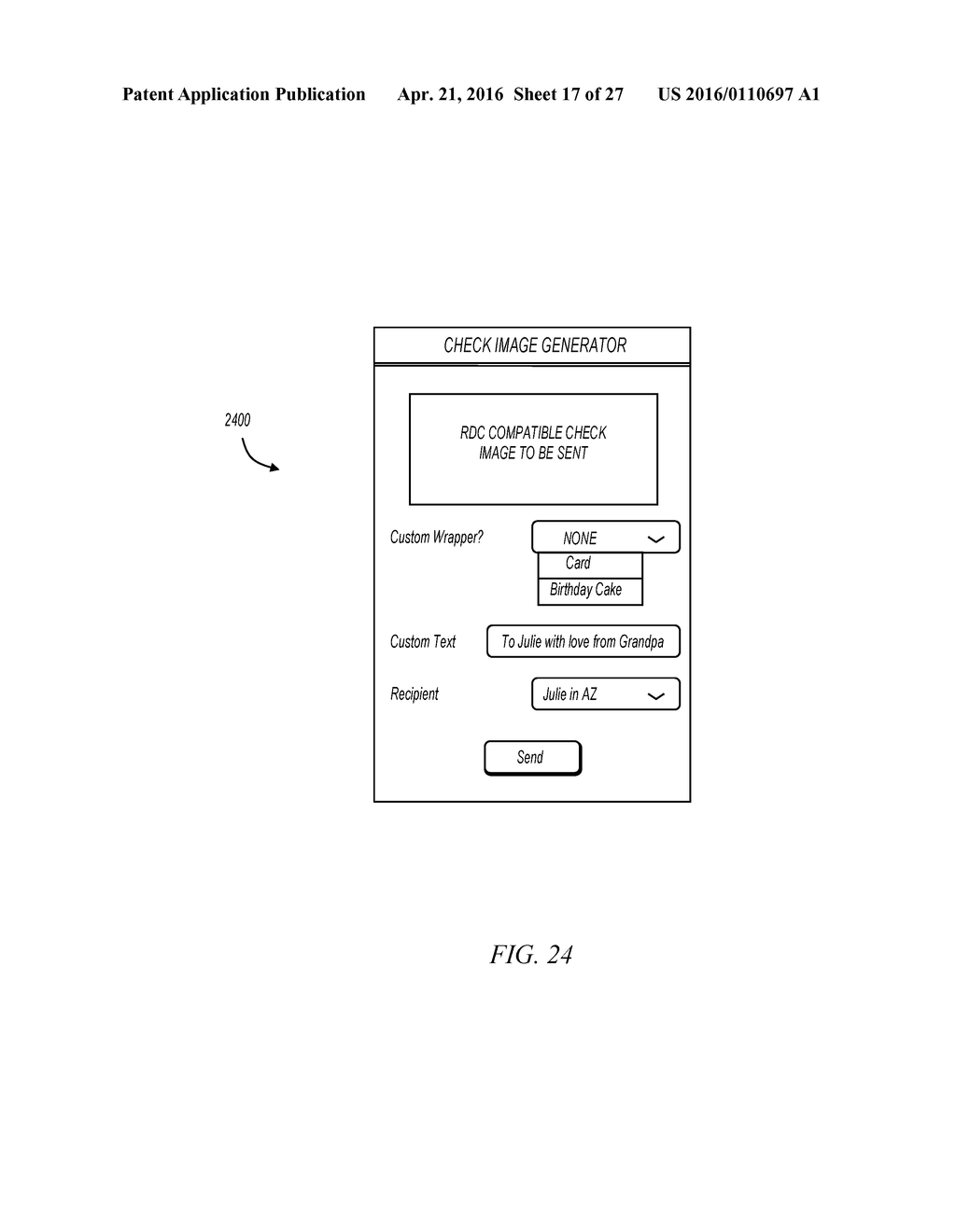 SECURE ELEMENT AUTHENTICATION FOR REMOTE DEPOSIT CAPTURE COMPATIBLE CHECK     IMAGE GENERATION - diagram, schematic, and image 18