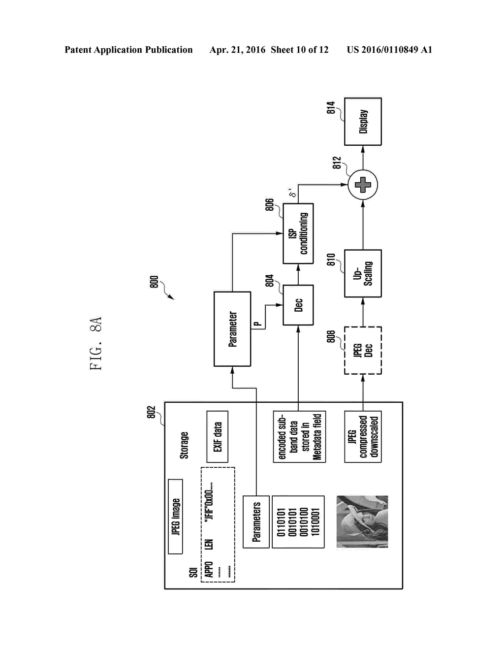 METHOD AND APPARATUS FOR STORING, PROCESSING AND RECONSTRUCTING FULL     RESOLUTION IMAGE OUT OF SUB BAND ENCODED IMAGES - diagram, schematic, and image 11