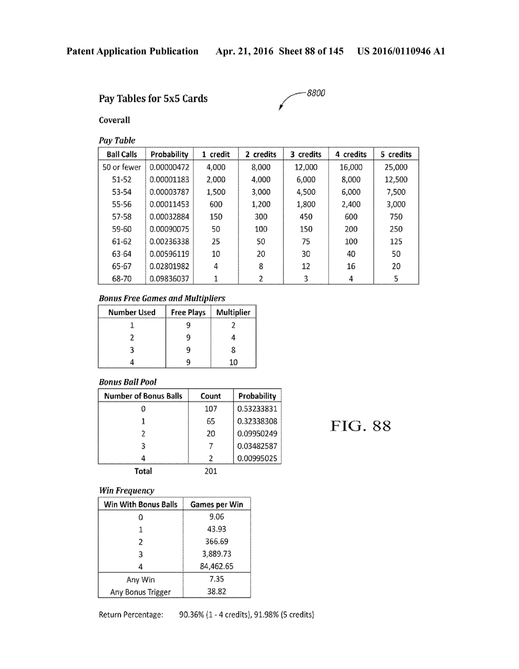 SYSTEMS AND METHODS FOR PLAYING A GAME OF CHANCE WITH BONUS FEATURE - diagram, schematic, and image 89