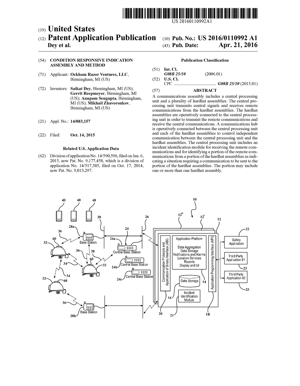 CONDITION RESPONSIVE INDICATION ASSEMBLY AND METHOD - diagram, schematic, and image 01