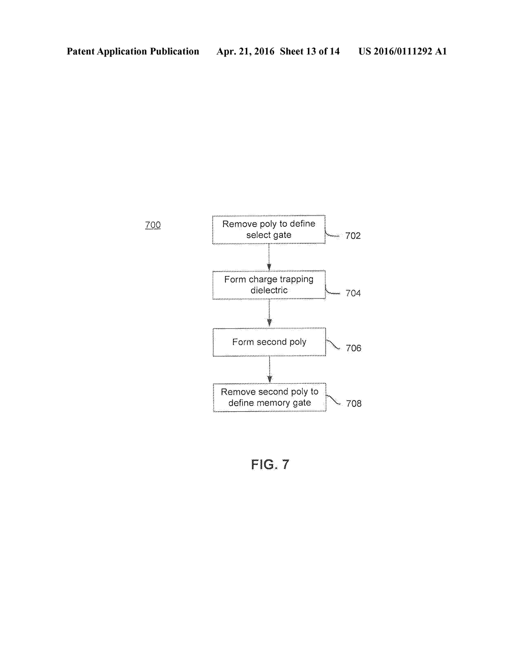CHARGE TRAPPING SPLIT GATE EMBEDDED FLASH MEMORY AND ASSOCIATED METHODS - diagram, schematic, and image 14