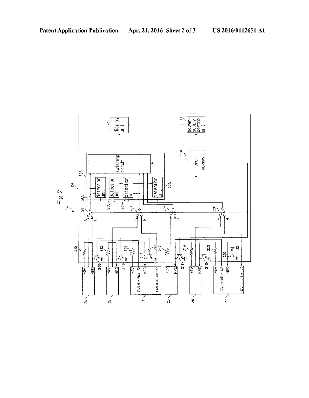 SIGNAL INPUT SWITCHING CIRCUIT, METHOD OF CONTROLLING SIGNAL INPUT     SWITCHING CIRCUIT, AND DISPLAY DEVICE - diagram, schematic, and image 03