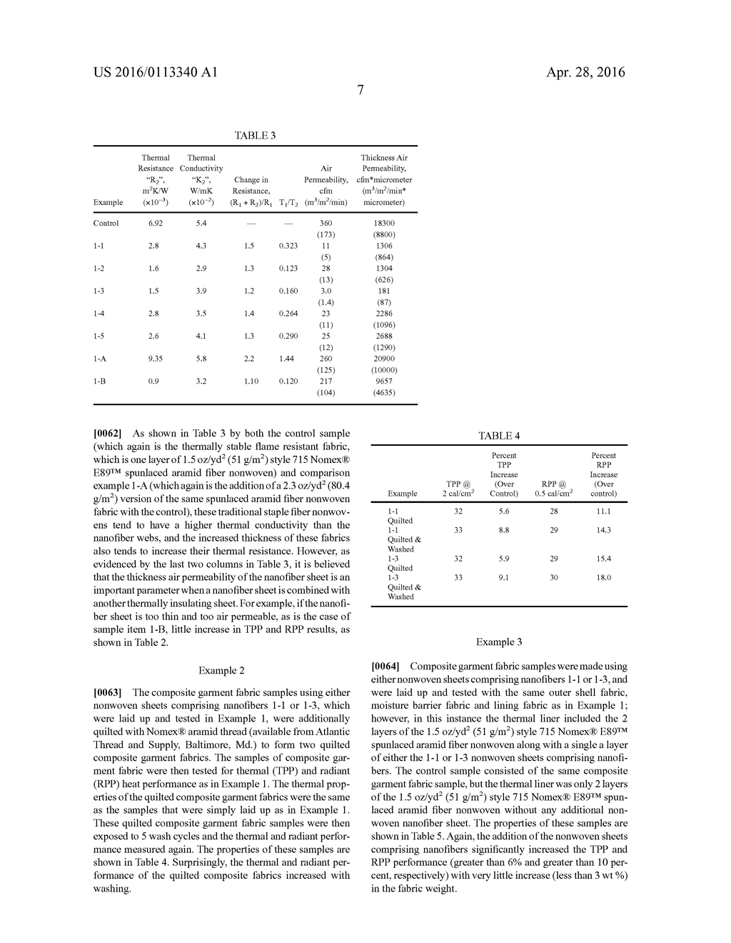 FLAME RESISTANT THERMAL LINER, COMPOSITE FABRIC, AND GARMENT - diagram, schematic, and image 08